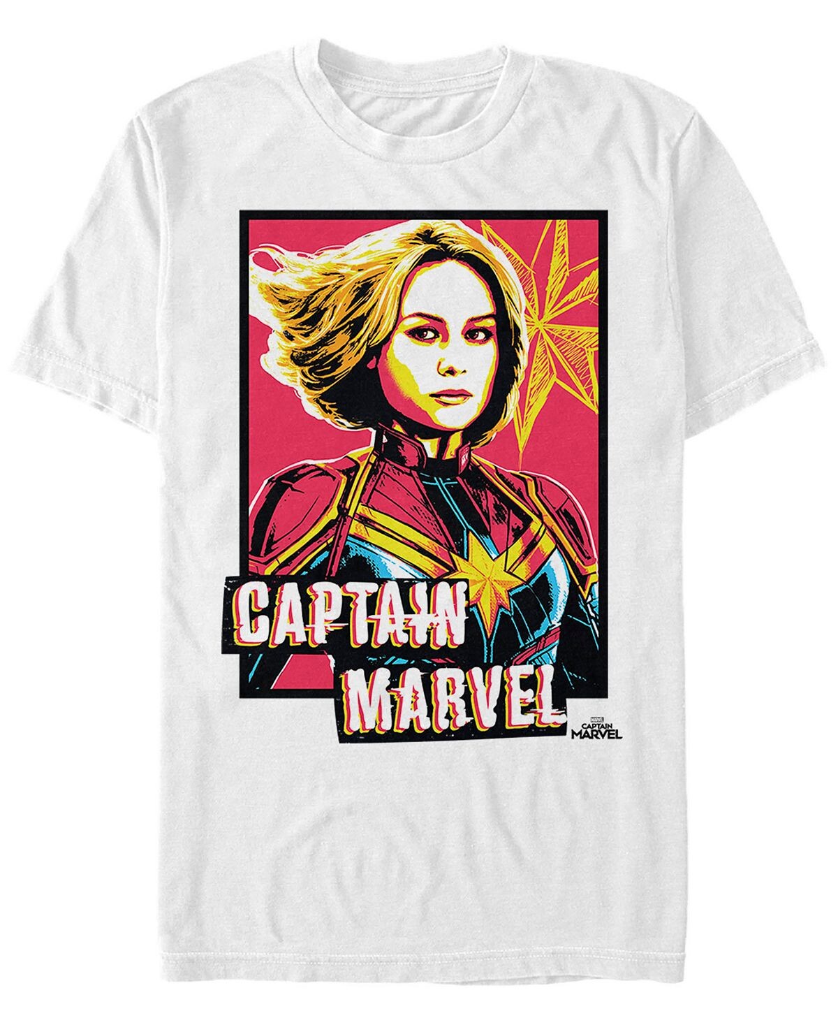

Мужская футболка с коротким рукавом marvel captain marvel neon captain marvel front profile Fifth Sun, белый