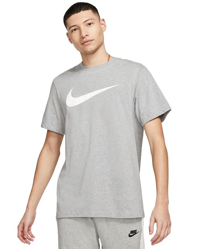 

Мужская футболка Sportswear с короткими рукавами и круглым вырезом Swoosh Nike, серый