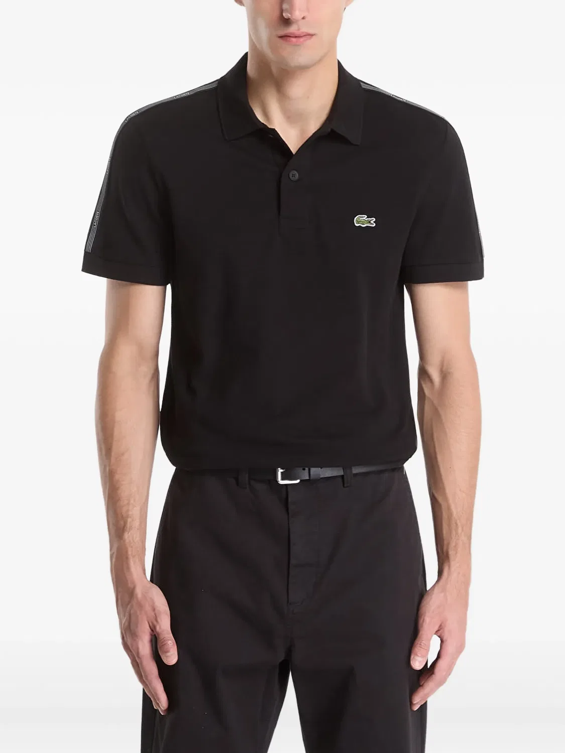 Рубашка поло черная Lacoste, черный