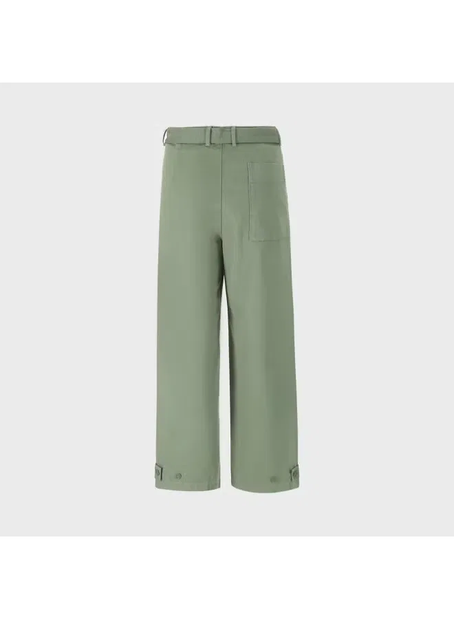 Джинсы свободного кроя без принта Zara, зеленый — фото 3