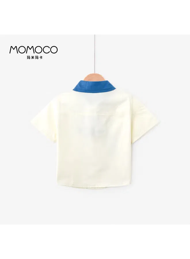 Рубашка детская летняя с принтом собаки Mami Maka Momoco, синий