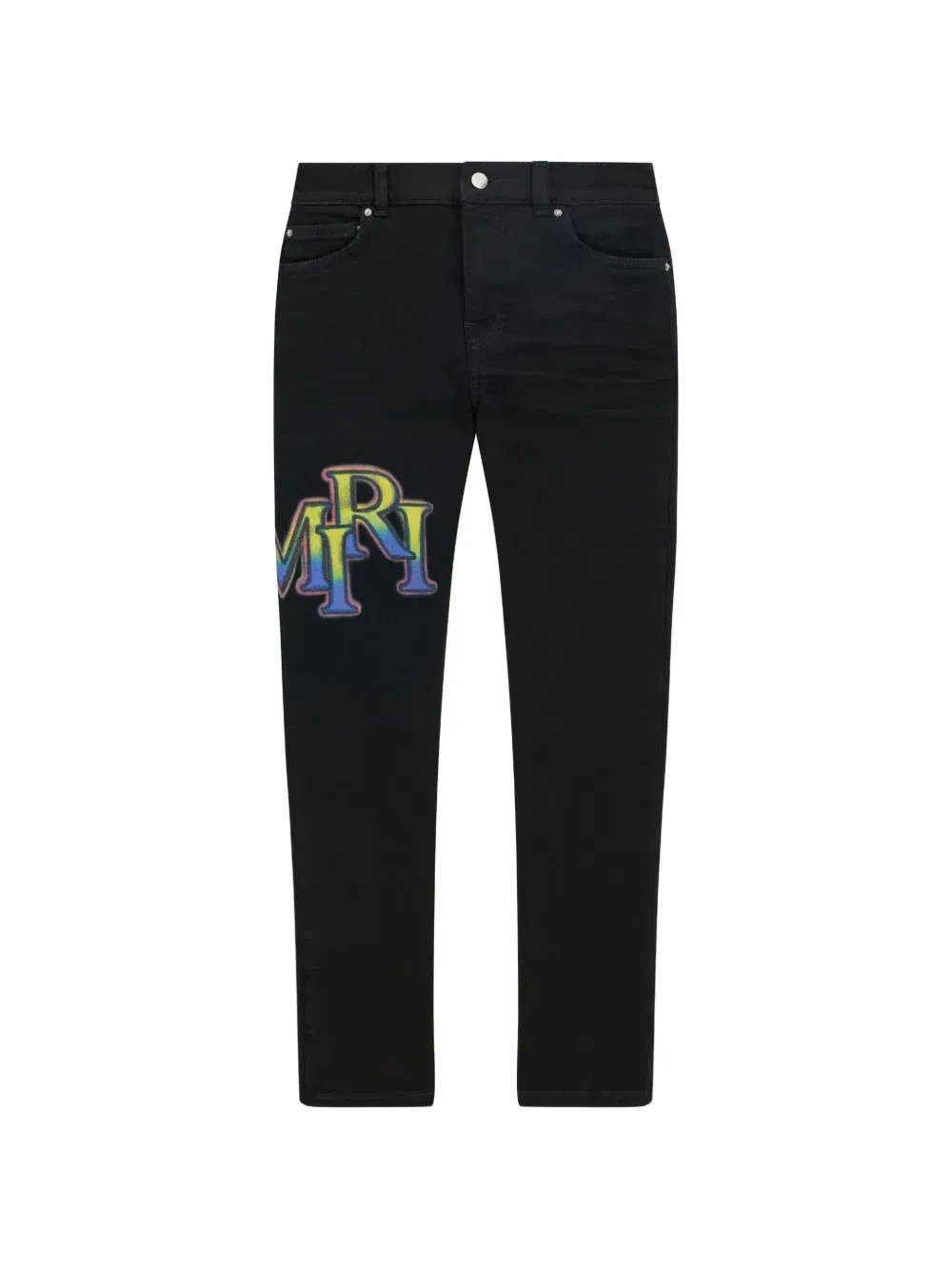 Джинсы с логотипом с чередованием Amiri, черный