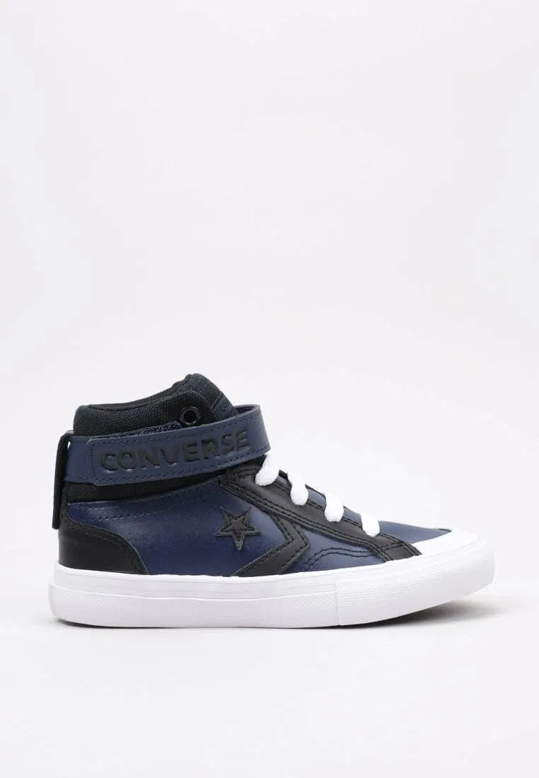 Детские кроссовки для мальчиков высокие кожаные Pro Blaze Strap Sport Remastered Converse, Navy Black White — фото 2