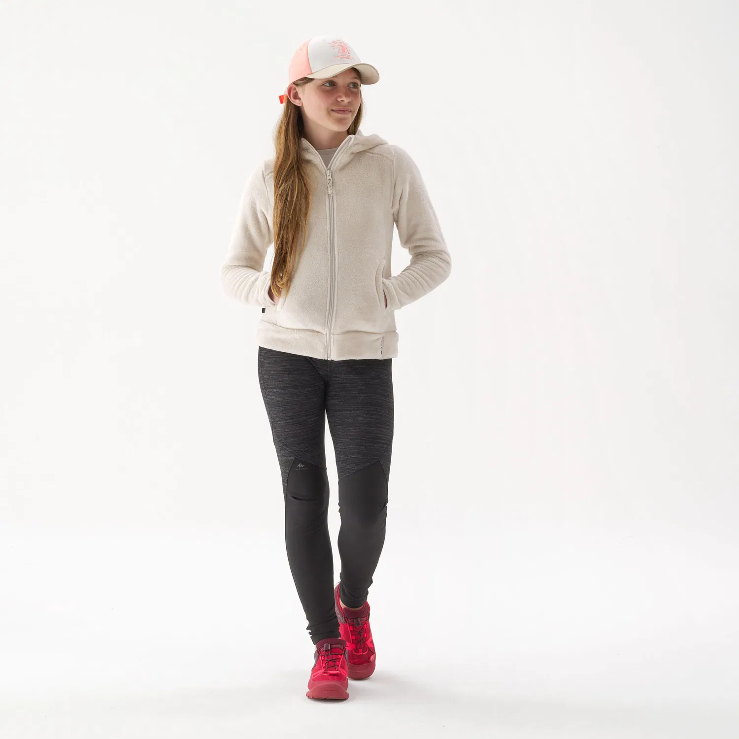 Детская флисовая куртка с принтом NH500 Zip Quechua, Perlbeige — фото 4