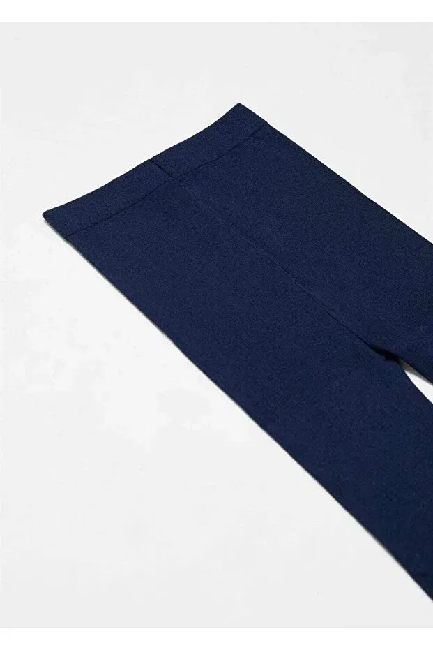 Детские леггинсы для девочек однотонные Mango Kids, Navy Blue — фото 2