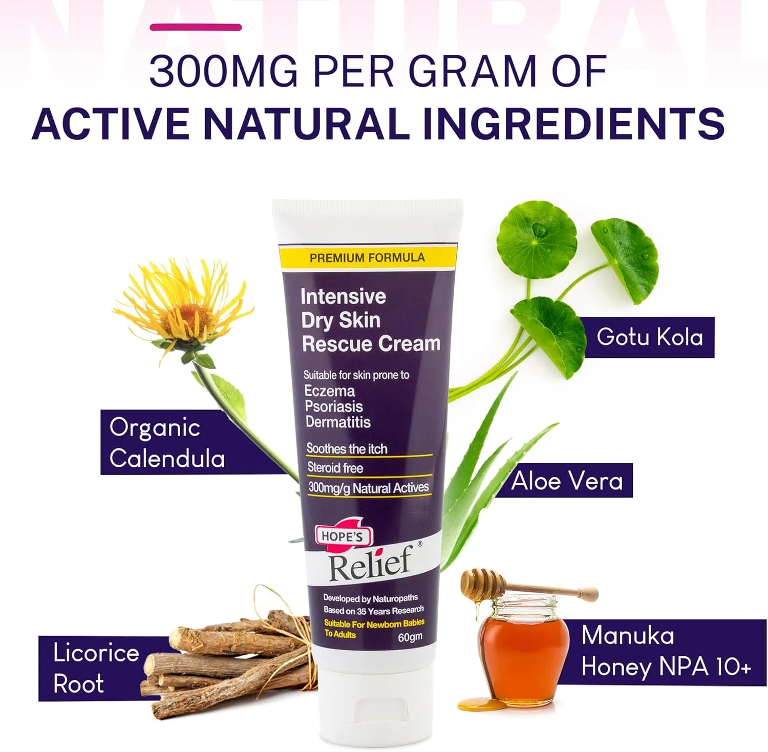 Крем для кожи, Intensive Skin Rescue Cream, Hopes Relief, набор 6 шт., 60 г — фото 3