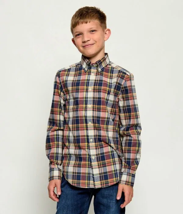 Детская рубашка с длинным рукавом Madras Polo Ralph Lauren, мультиколор