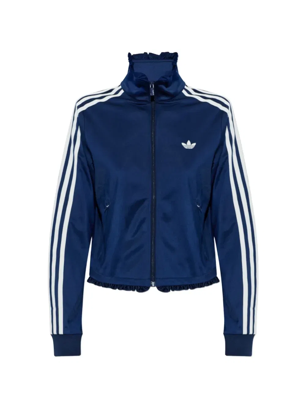 Худи на молнии с оборками Adidas, синий