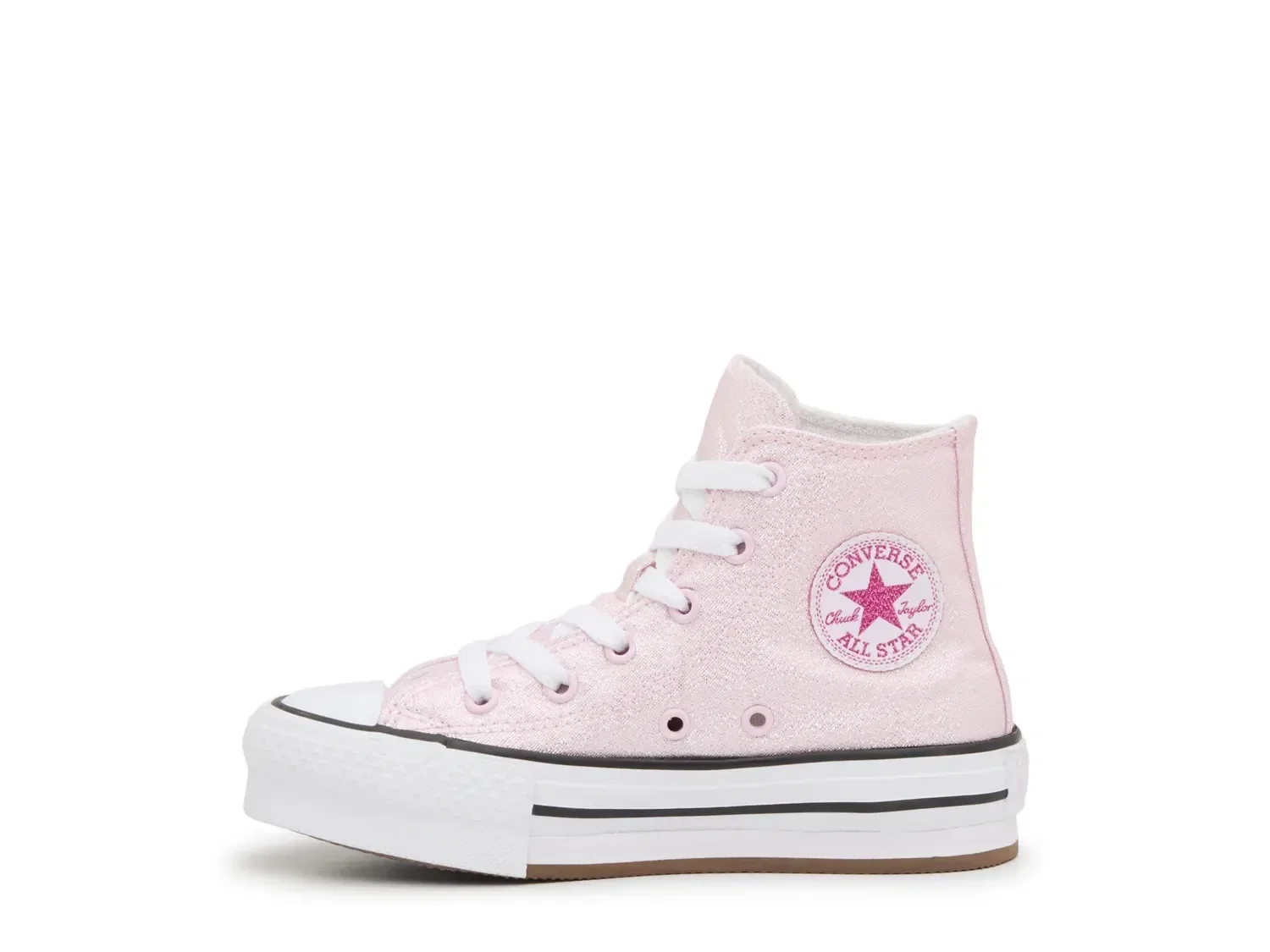 Кроссовки высокие с блестками Chuck Taylor All Star EVA Lift Hi Glitter, Converse, светло-розовый — фото 3