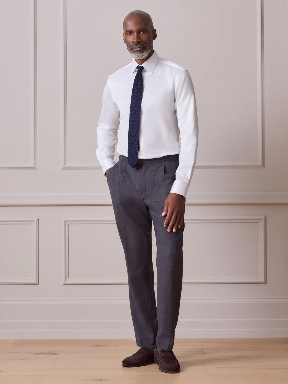 Рубашка с длинным рукавом, Slim Fit, Signature Next, белая — фото 2