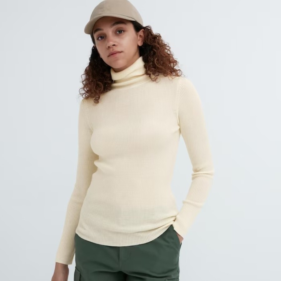 

Водолазка Uniqlo Heattech Extra Fine Merino, молочно-белый