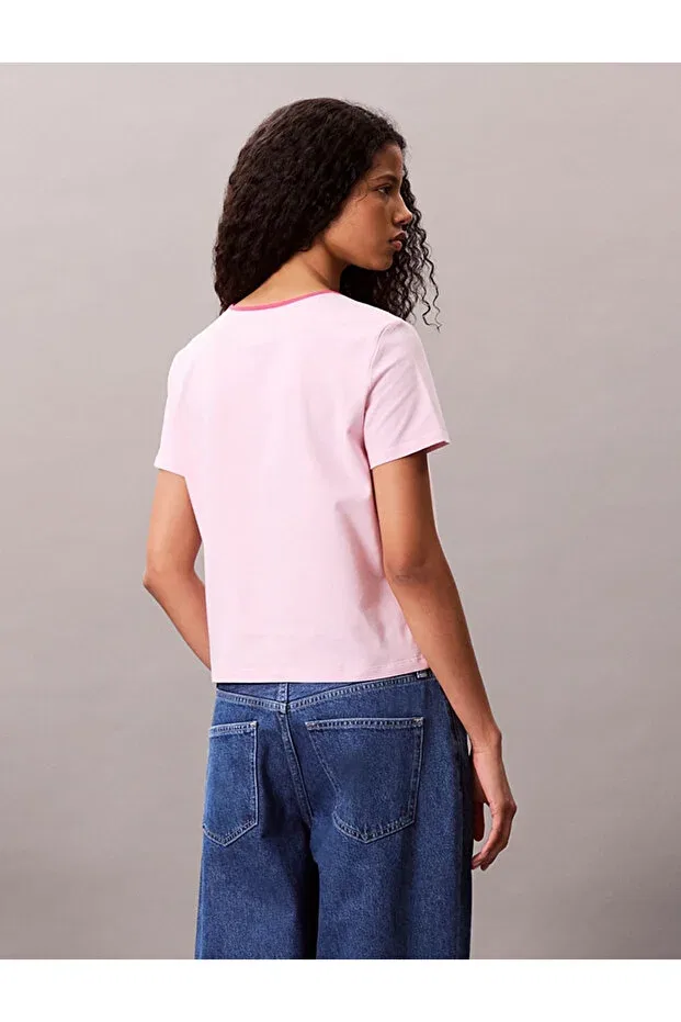 Женская футболка хлопковая Calvin Klein, Pink — фото 4