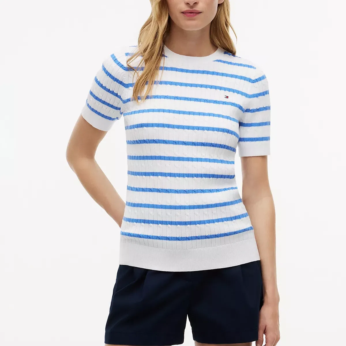 Женский свитер с круглым вырезом Tommy Hilfiger, Optical White — фото 4