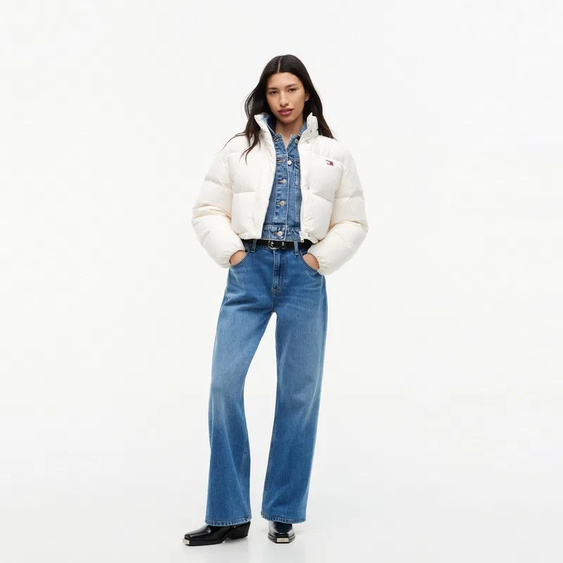 Женская куртка-пуховик с капюшоном и отстегивающимся капюшоном Tommy Hilfiger, White YBH — фото 4