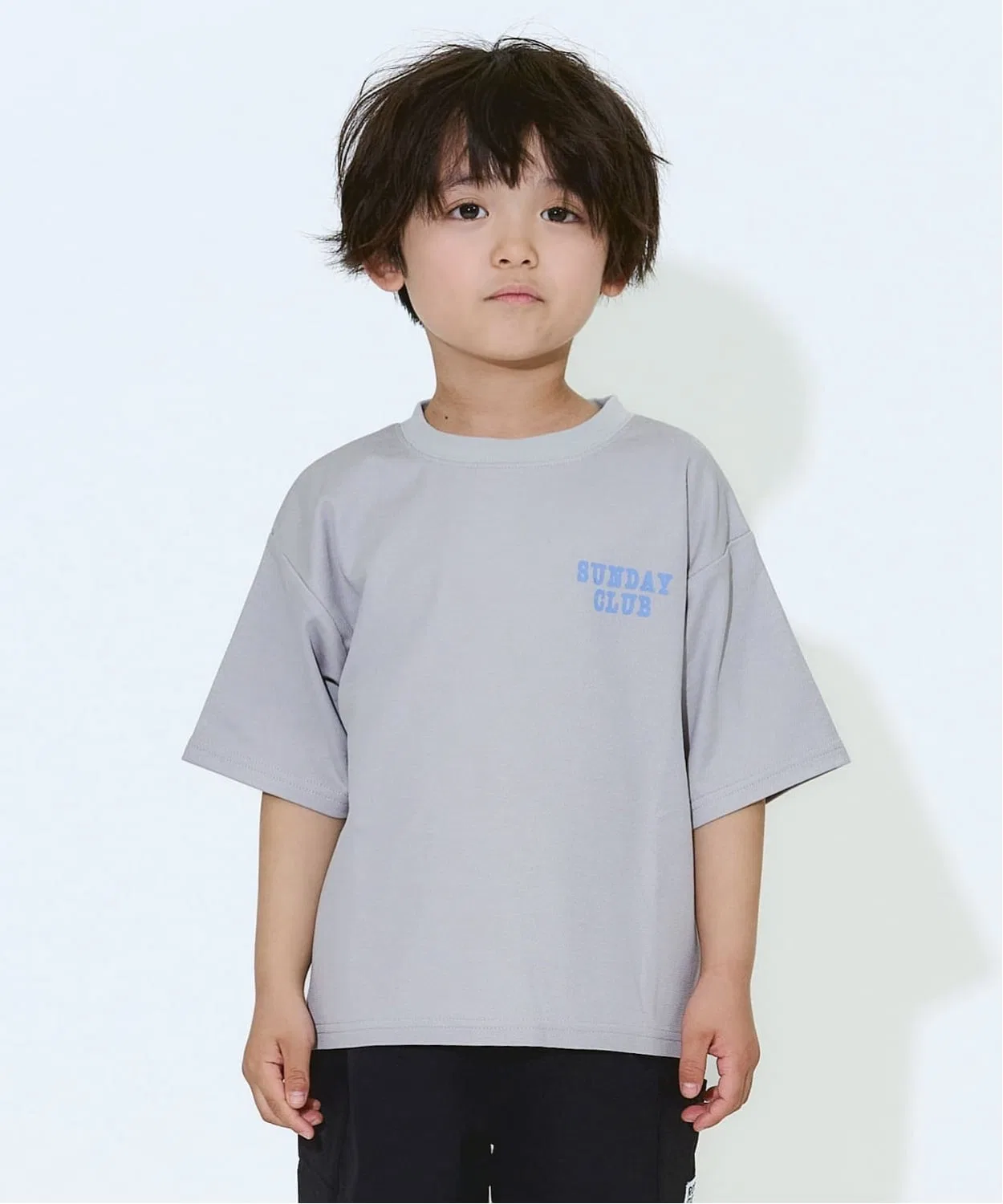 Детская футболка с принтом на спине, модель Dry Mesh, b・ROOM, Light Grey