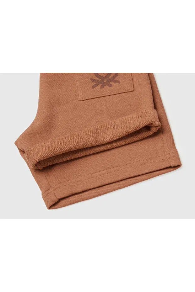 Детские шорты для мальчиков с поясом Benetton, Brown — фото 3