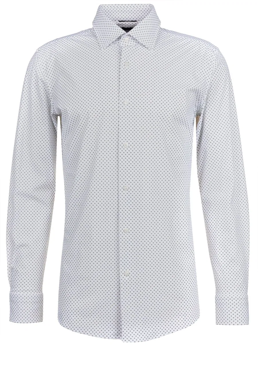 Рубашка BOSS Slim fit Button Up Shirt 'Hank' белого цвета