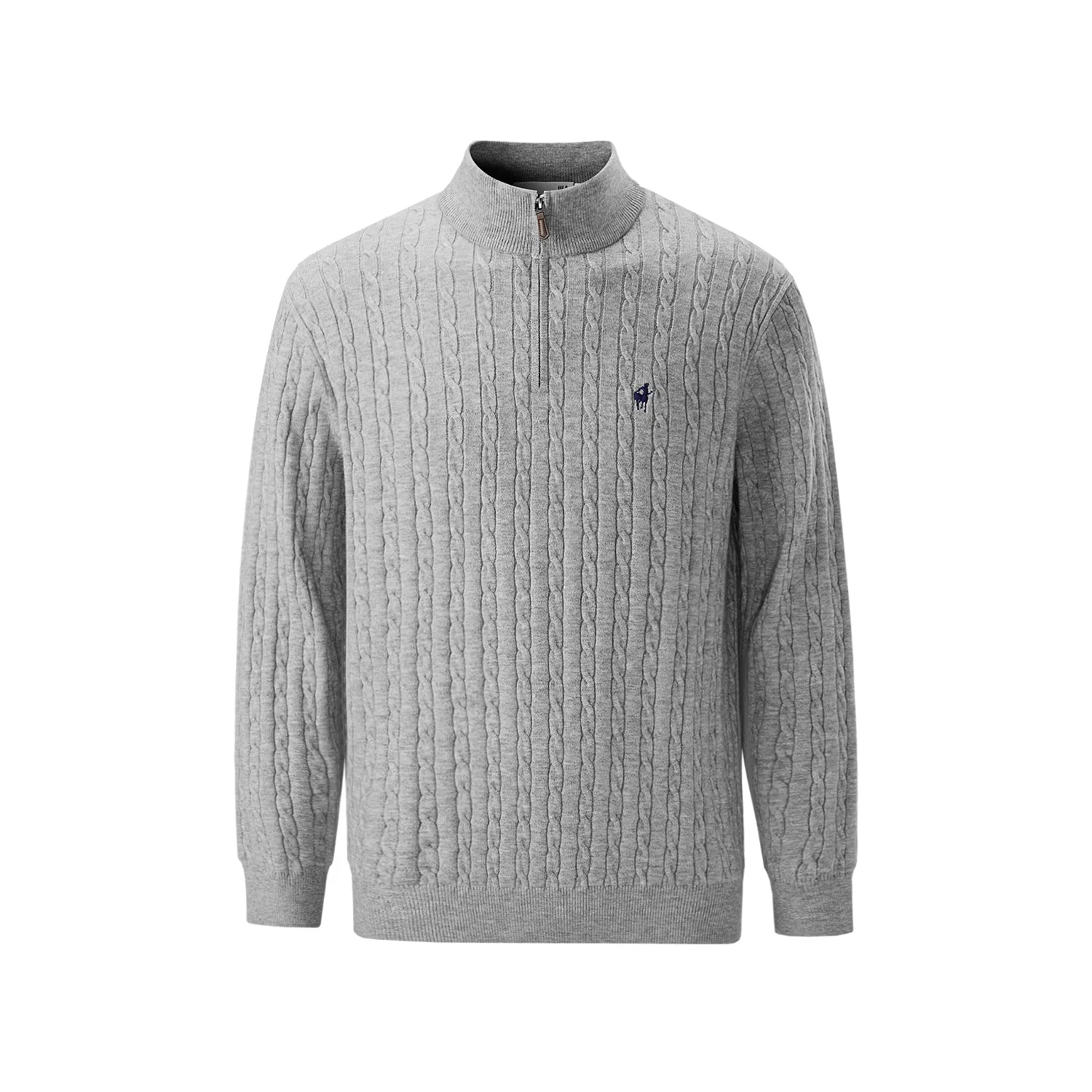 Детский свитер с полузастежкой-молнией, модель HLA Knitwear, HLA, Light Gray Pattern 59