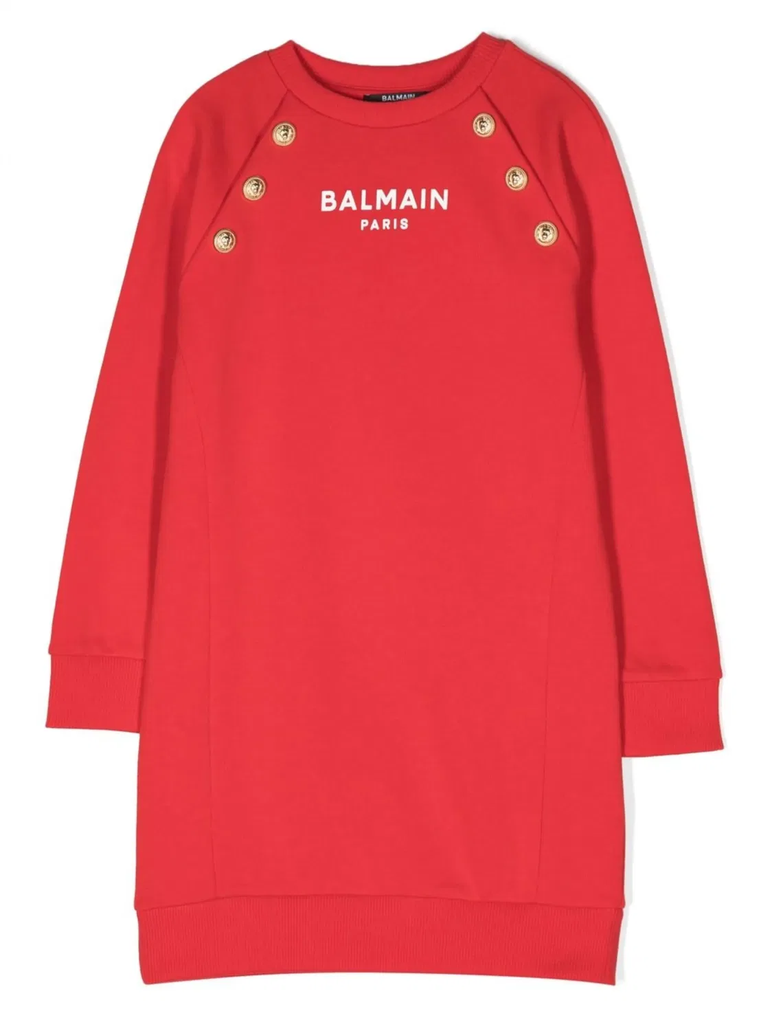 Balmain Вязаное красное платье для девочек