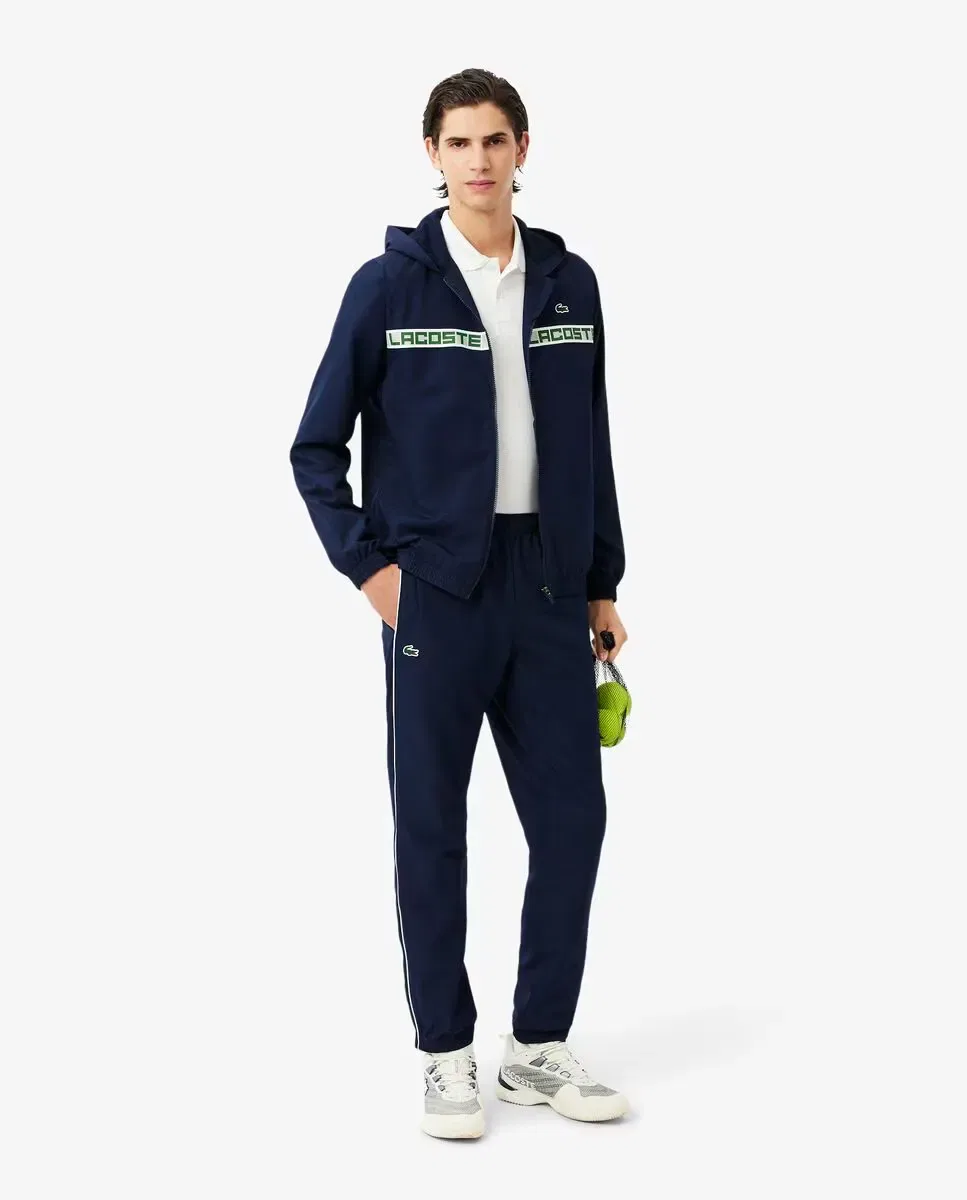 Мужской спортивный костюм для тенниса с полоской и логотипом Lacoste, Azul Marino
