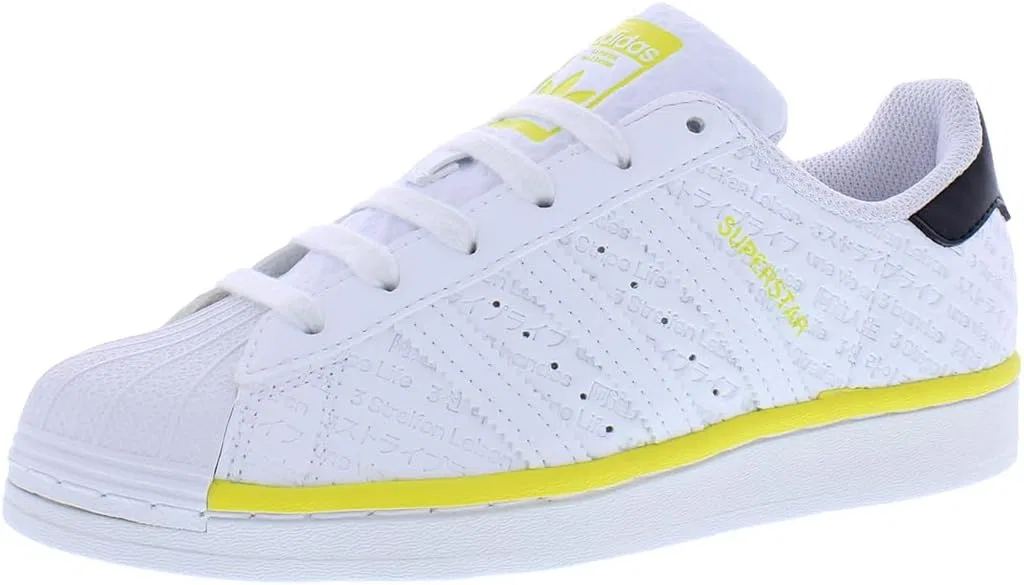 Детские кроссовки для мальчиков adidas, White/Black/Sunny Yellow/Clean White