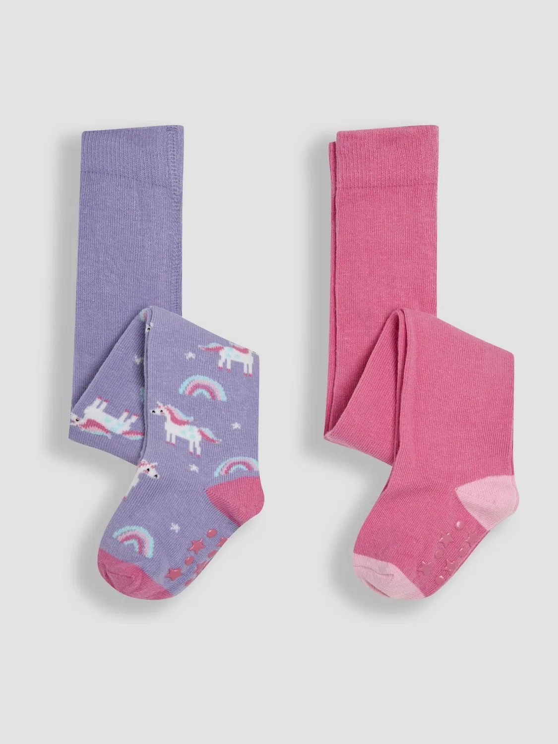 Колготки с антискользящей подошвой, Unicorn Jojo Maman Bébé, розовый