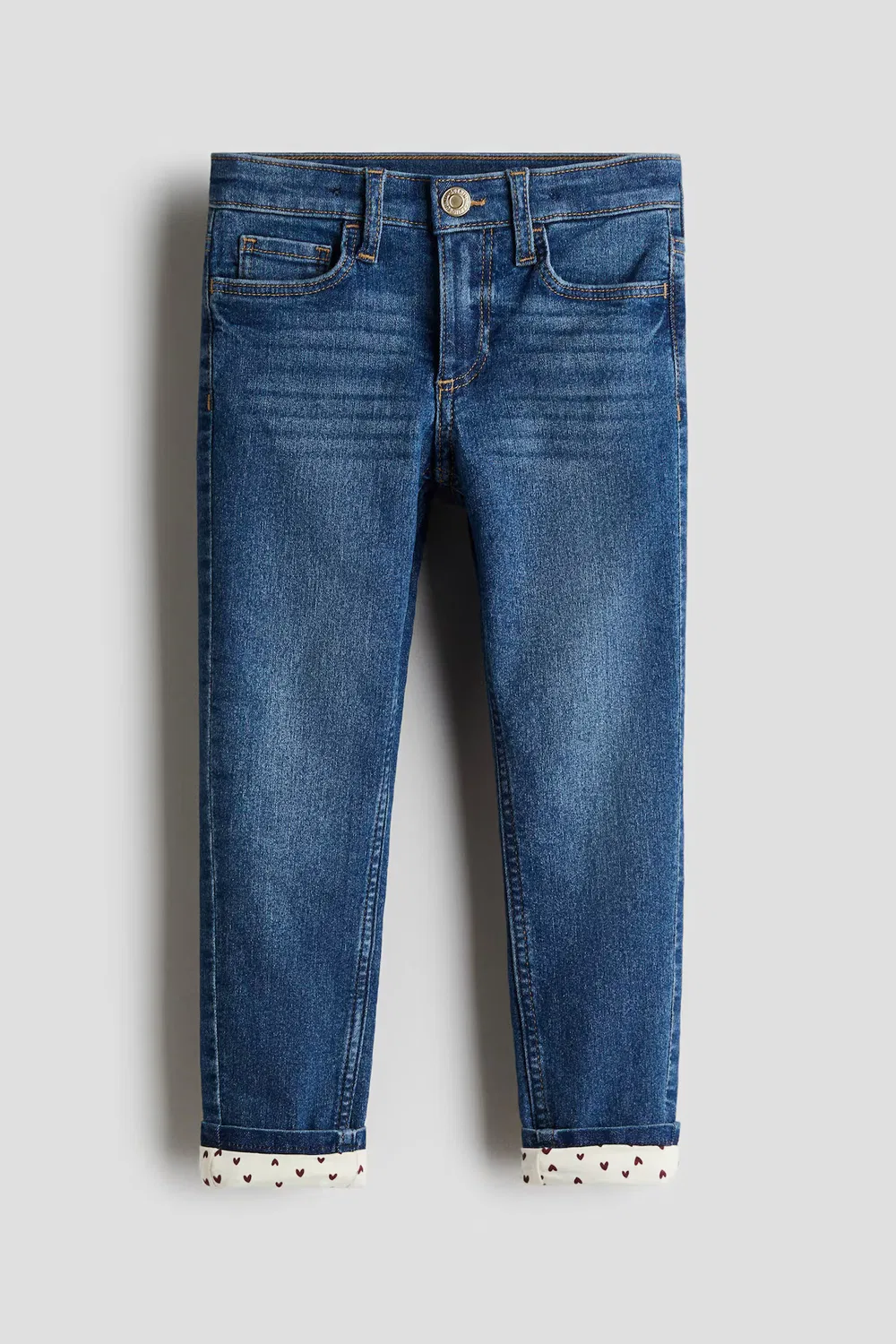 Узкие джинсы на подкладке H&M, Denimblau/Herzen