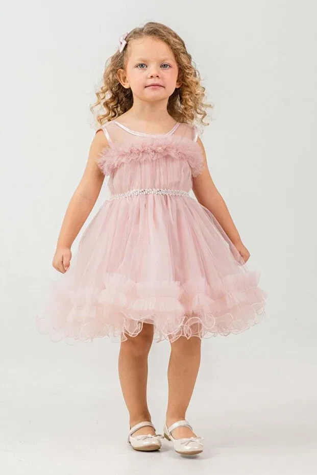 Детское платье для девочек без рукавов Aizona Girl's Evening Dress Mnk Baby&Kids, Powder