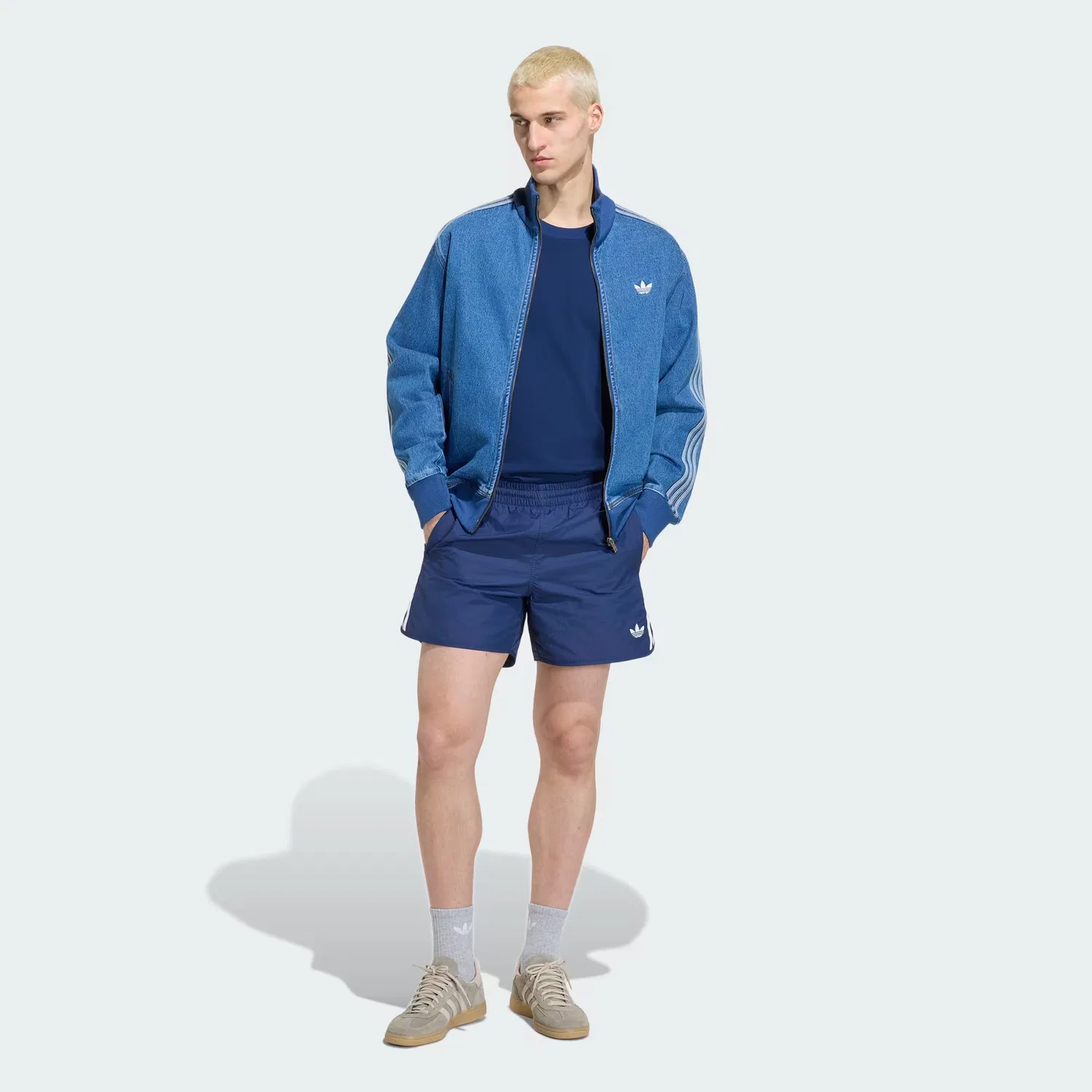 Мужская футболка оверсайз Adicolor 3-Stripes Adidas Originals, Night Indigo — фото 4