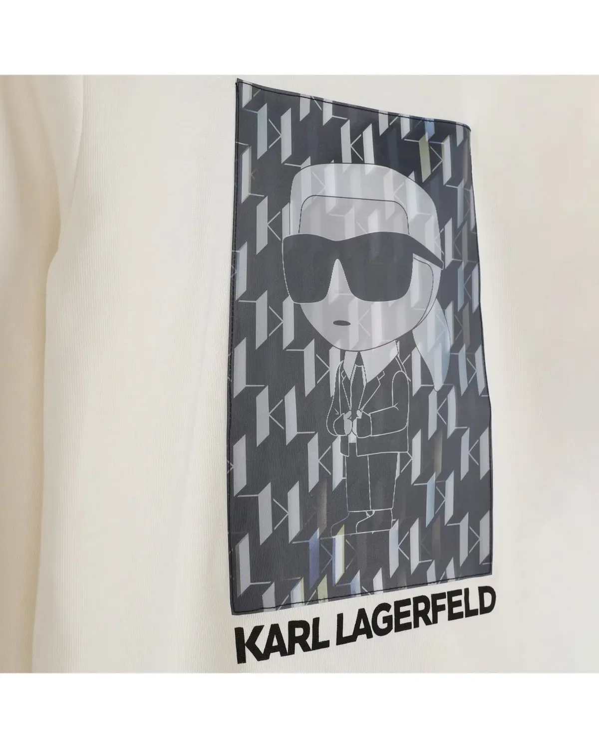 Детская футболка с длинным рукавом с принтом Karl Lagerfeld Kids, Cream — фото 3