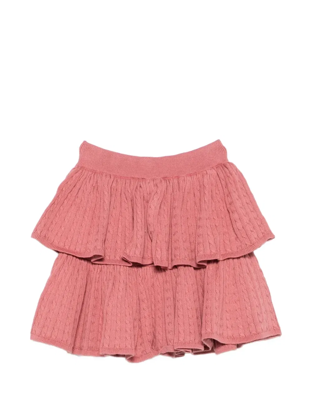 Кабельное вязаное ярусное юбка Polo Ralph Lauren Kids, розовый — фото 2