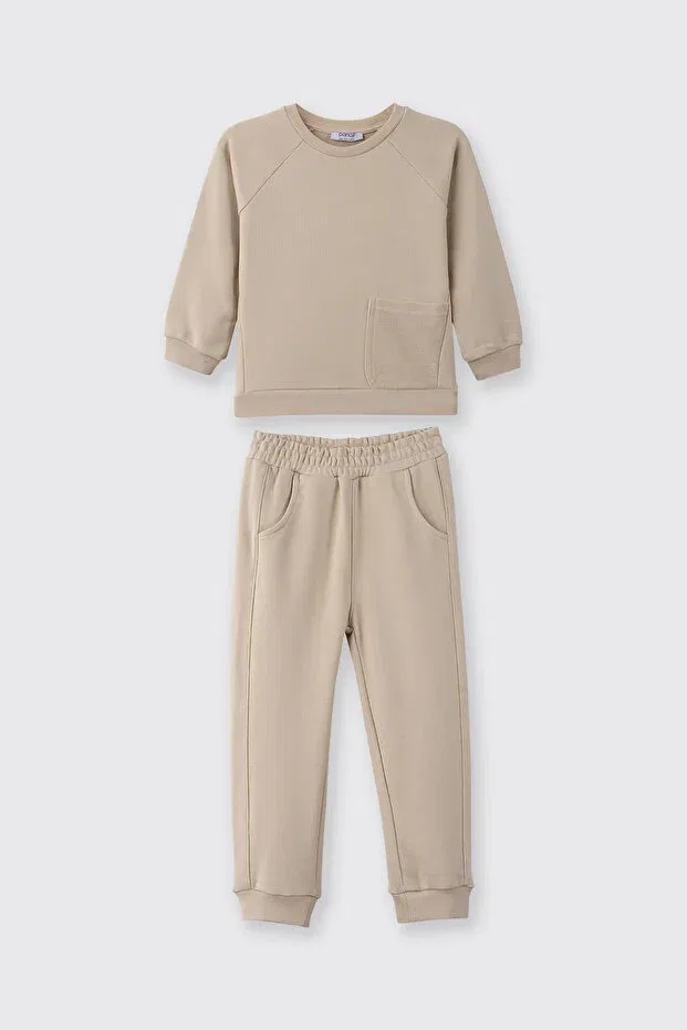 Детский комплект спортивного костюма для мальчиков хлопковый Panço, Beige