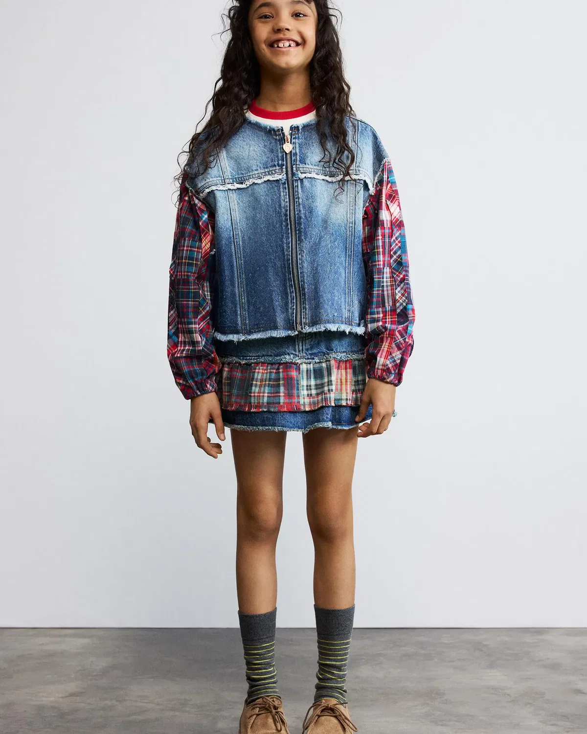 Детская куртка для девочек с принтом Desigual, Azul — фото 3