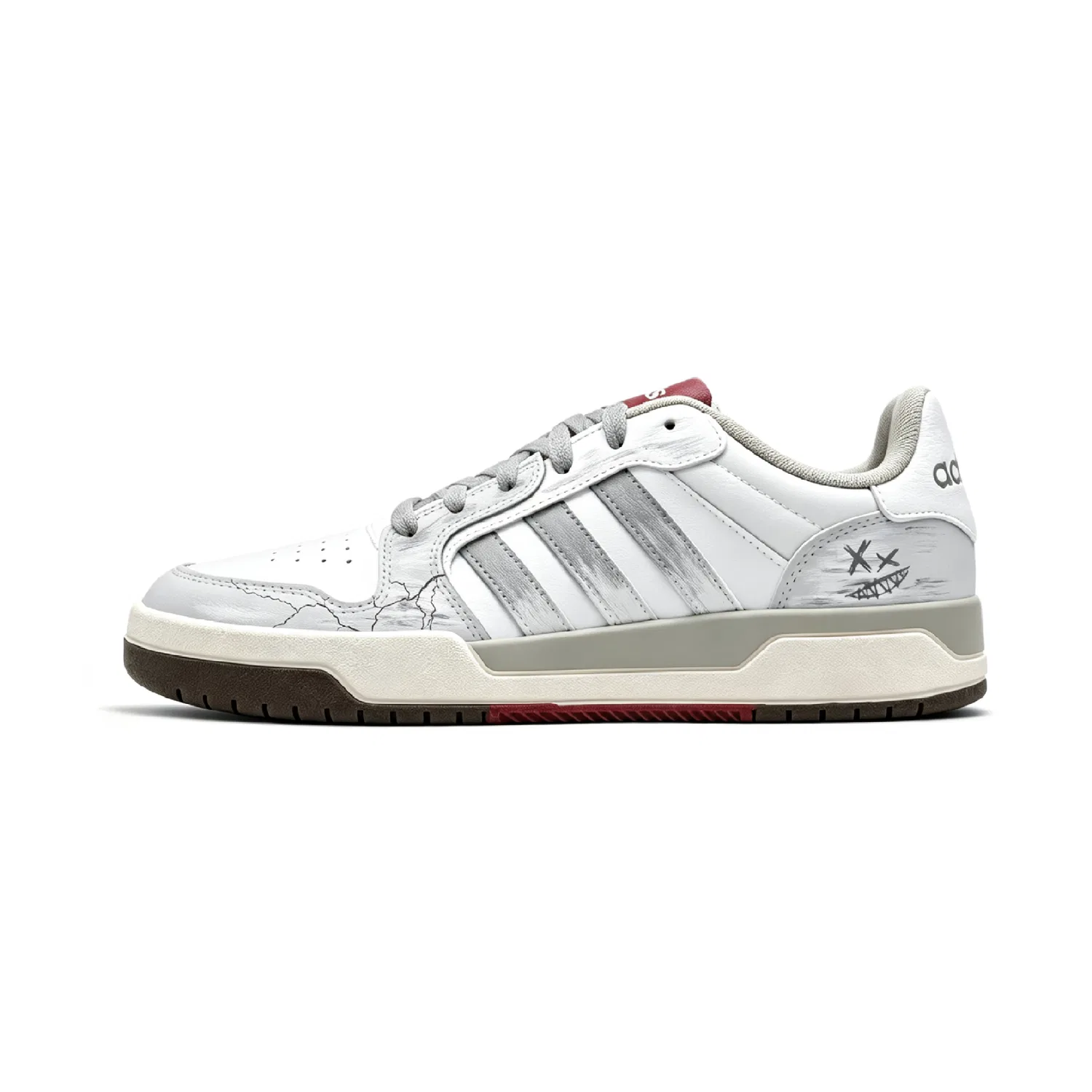 Детские скейтборд-кроссовки с низким верхом ENTRAP, Adidas, Gray White