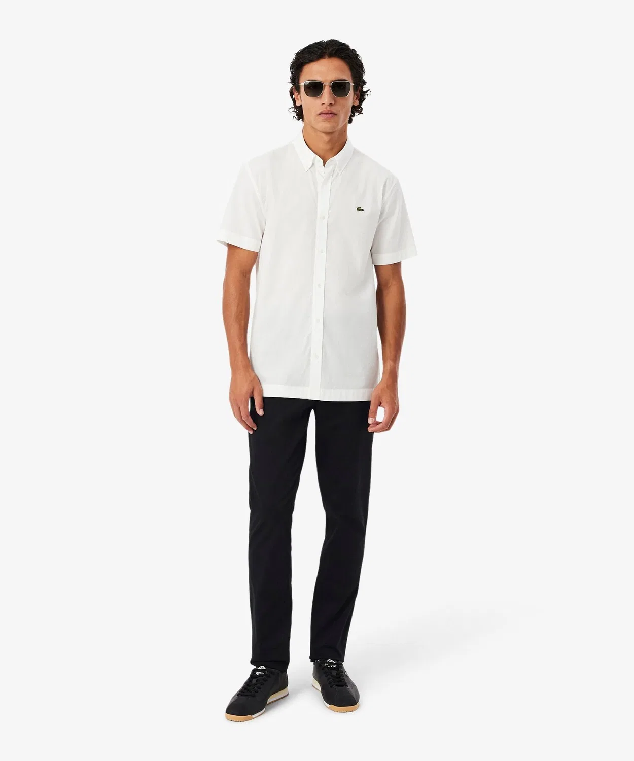 Слим-фит зауженные чинос из стрейч-хлопка, Lacoste, черный
