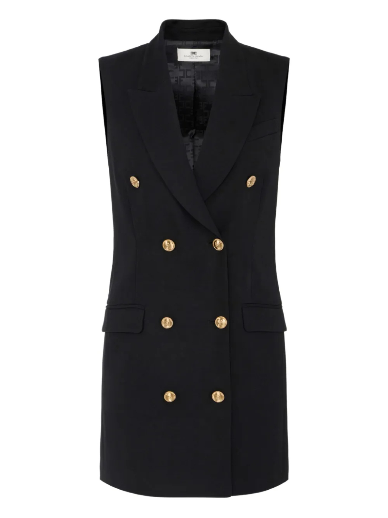 

Мини-платье из габардина Elisabetta Franchi, черный