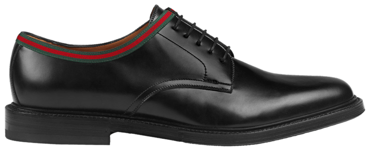 

Кроссовки Gucci Web Lace Up 'Black Green Red', черный
