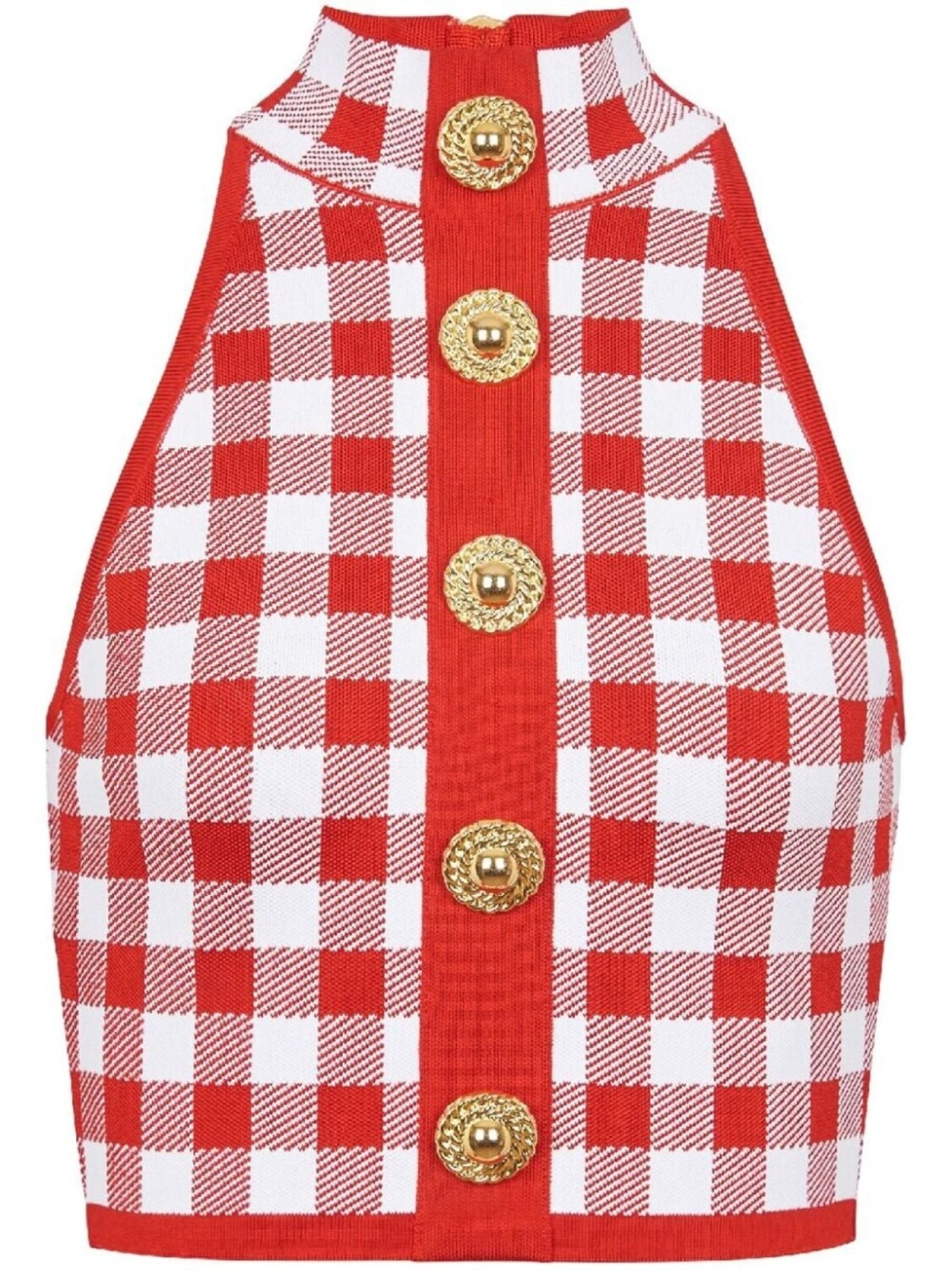 

Balmain укороченный топ 5-Button в клетку, красный