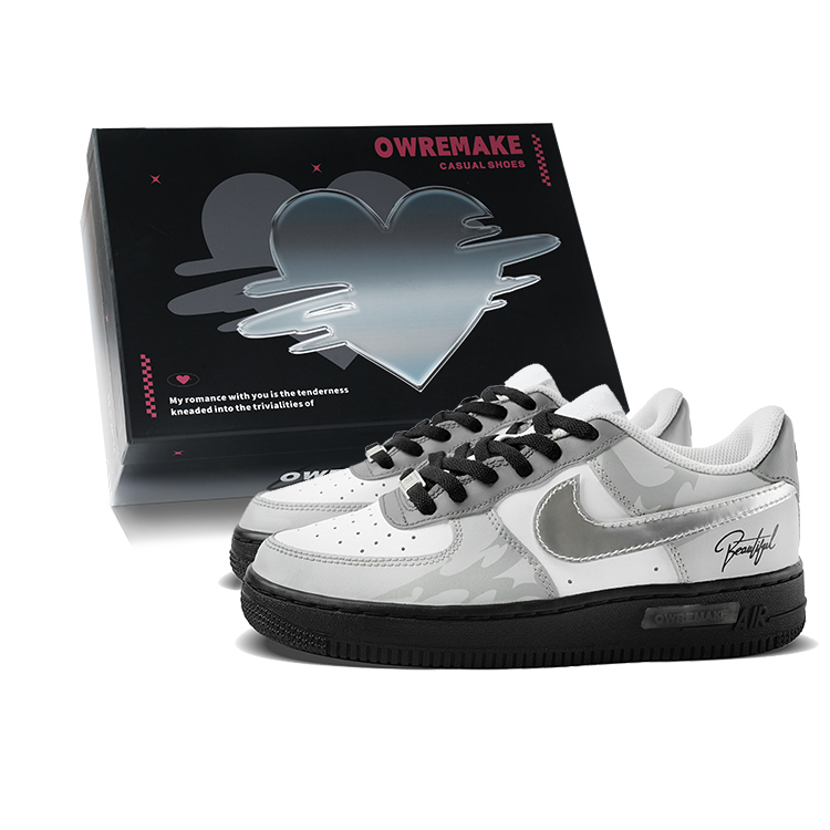 

Детские кроссовки для скейтбординга Air Force 1 LE Low Top для подростков Nike, серебряный/белый