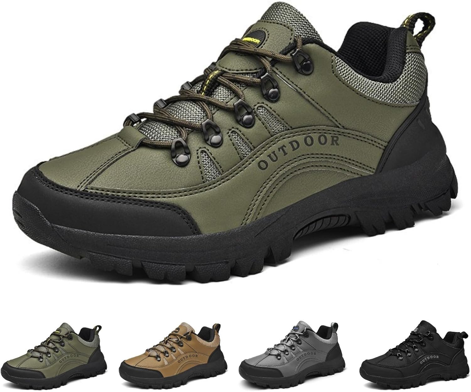 

Мужские беговые кроссовки - легкие спортивные сникерсы с амортизирующей поддержкой для кросс-кантри и противоскользящие для активного отдыха на улице Huayorong, зеленый