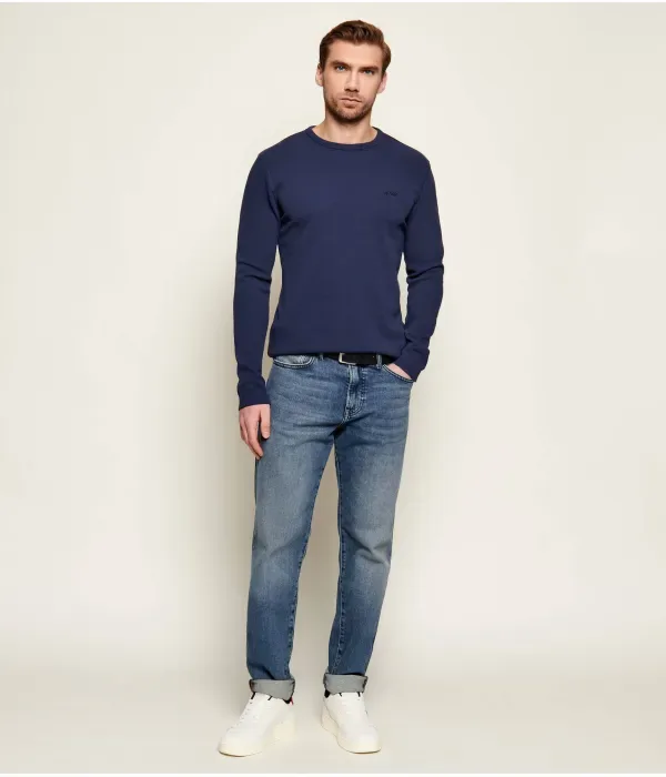 Футболка с длинным рукавом "Темпесто" regular fit Boss Orange, темно-синий — фото 2