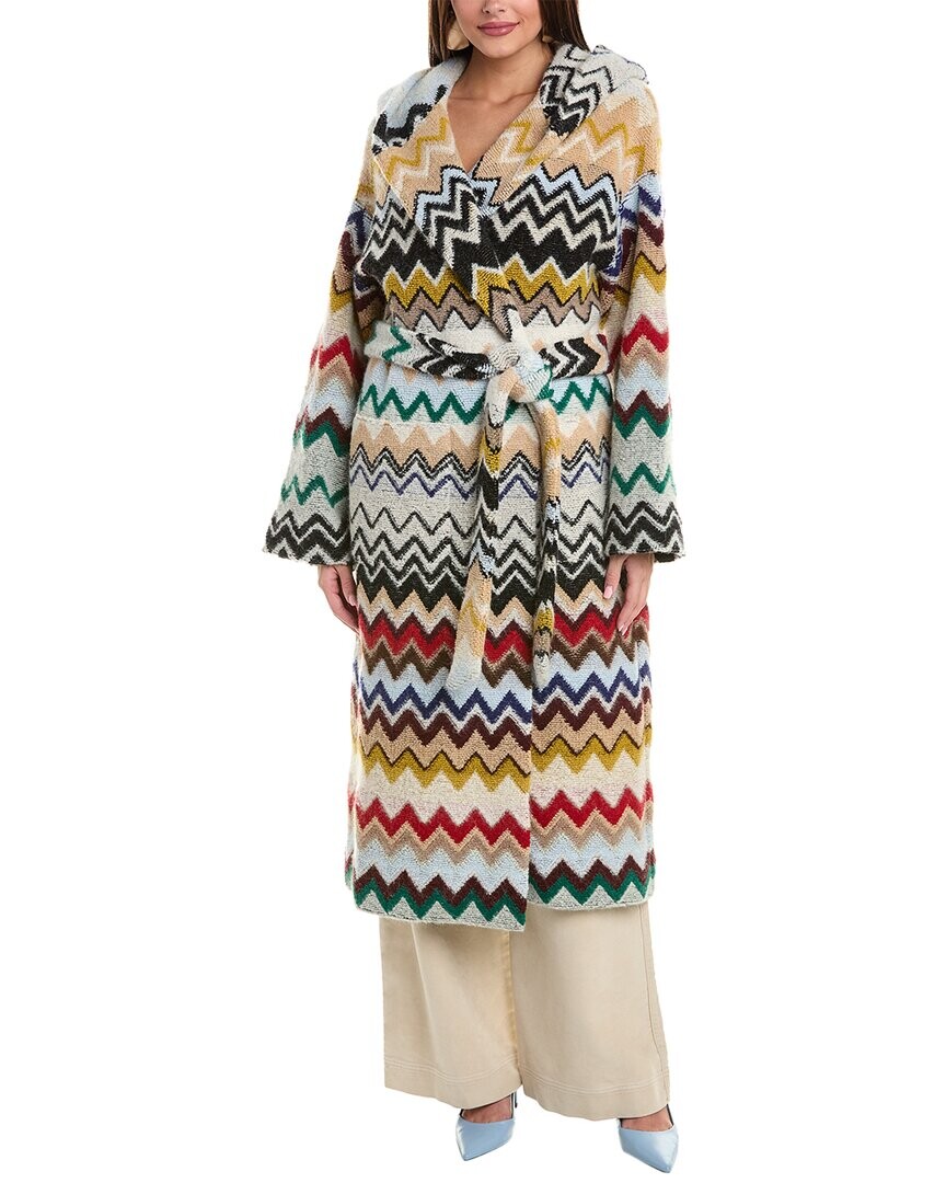

Длинное пальто из смешанной шерсти и альпаки M Missoni, белый