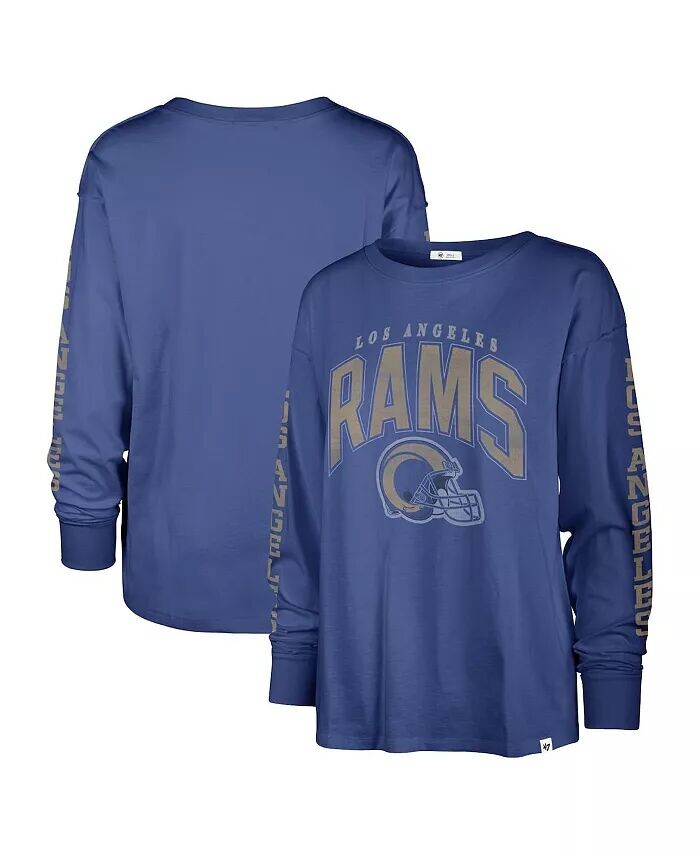 

Женская рваная футболка Royal Los Angeles Rams Tom Cat с длинным рукавом '47 Brand