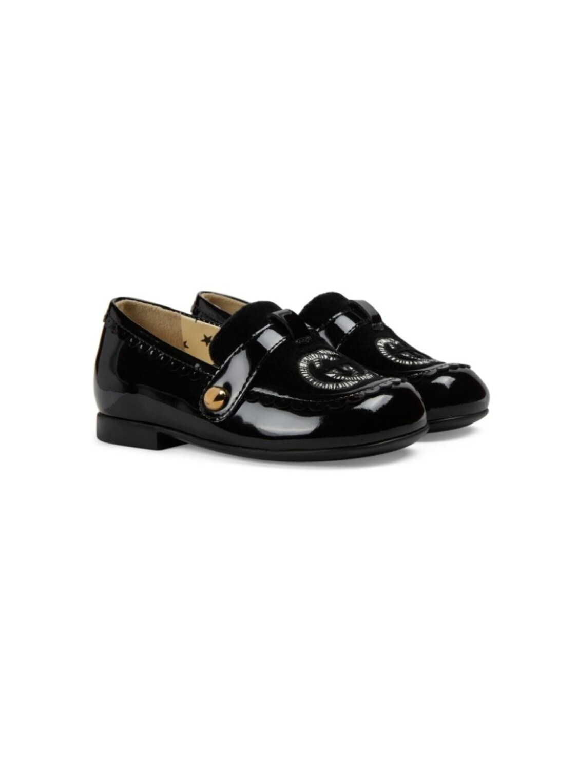 

Лакированные лоферы с логотипом Interlocking G Gucci Kids, черный