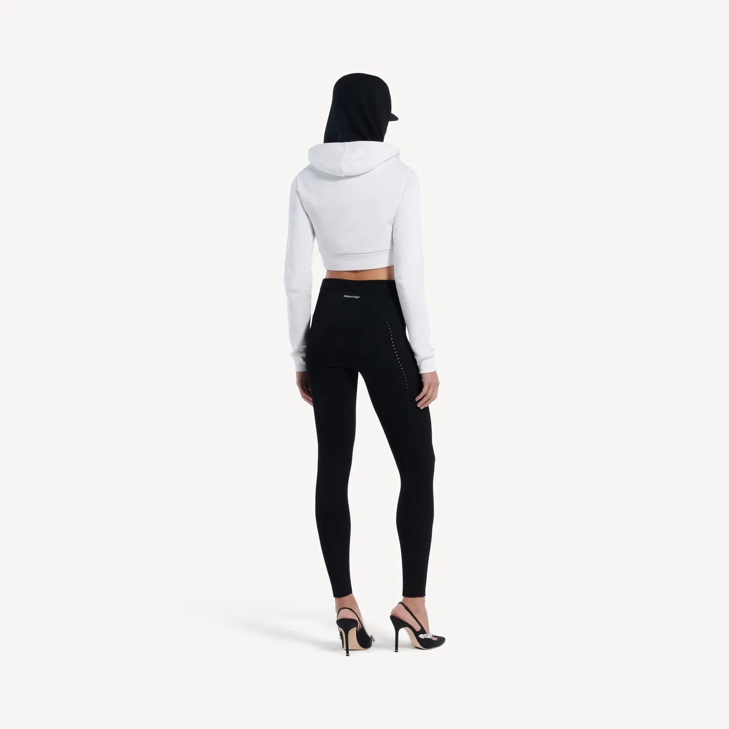 Женская толстовка (худи) Cocoon из теквира белого цвета Balenciaga — фото 4