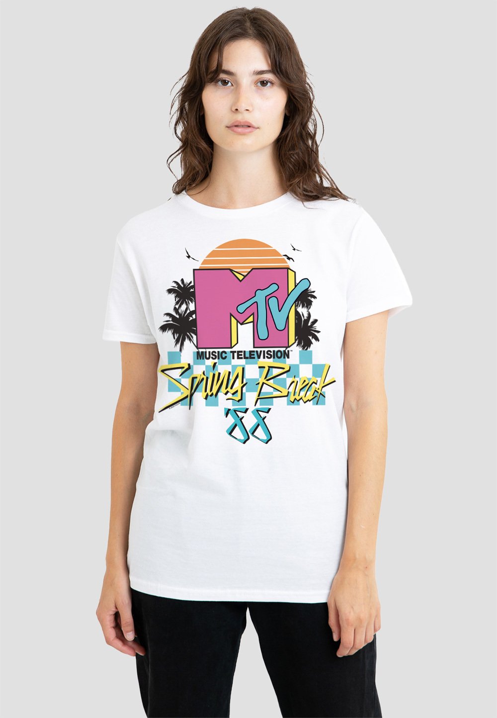 

Футболка с принтом MTV SPRING BREAK CHECKERBOARD Cotton Soul, белый