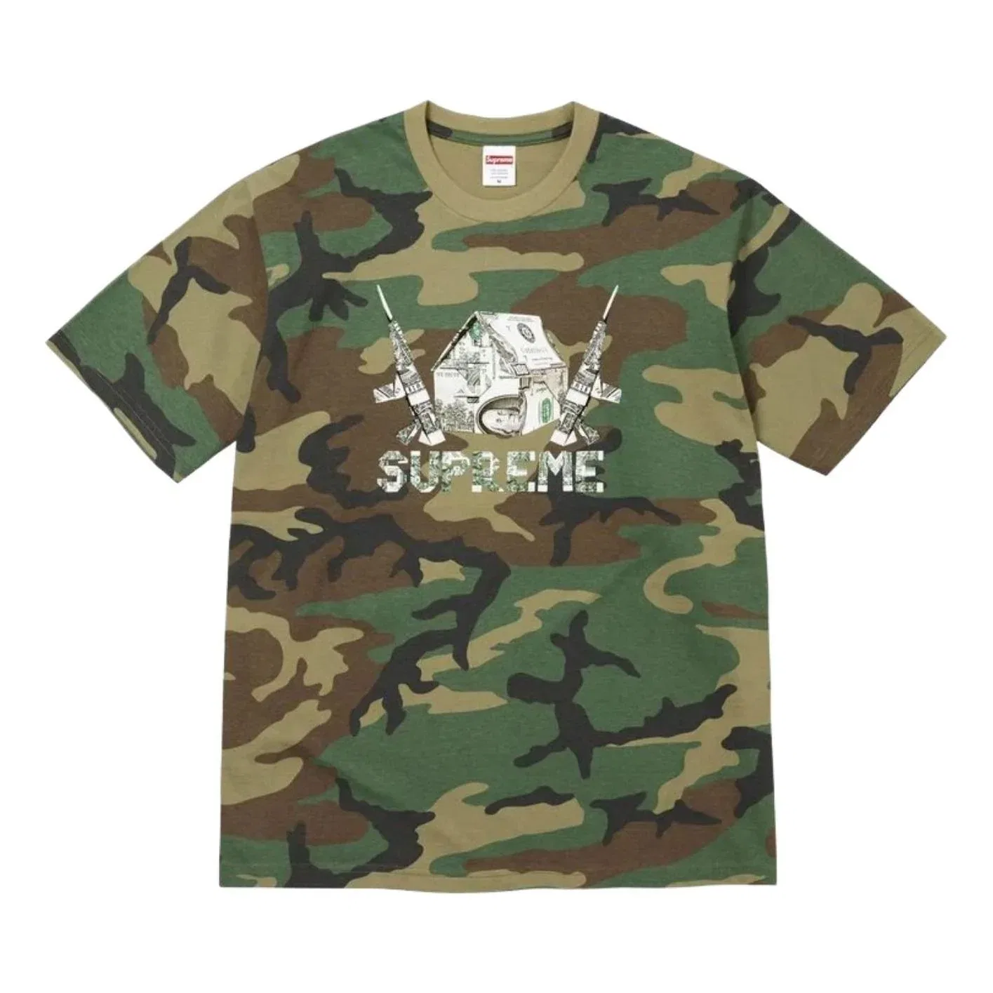 Футболка Supreme SS26 Origami 'Woodland Camo' SUP-SS26-160-CAM, зеленый