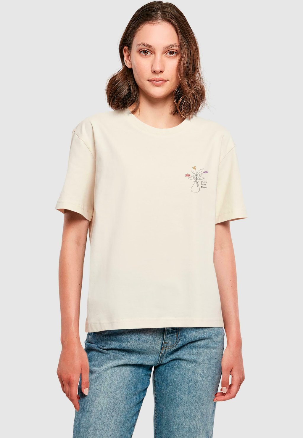 

Футболка с принтом BLOOM TEE Merchcode, песочный