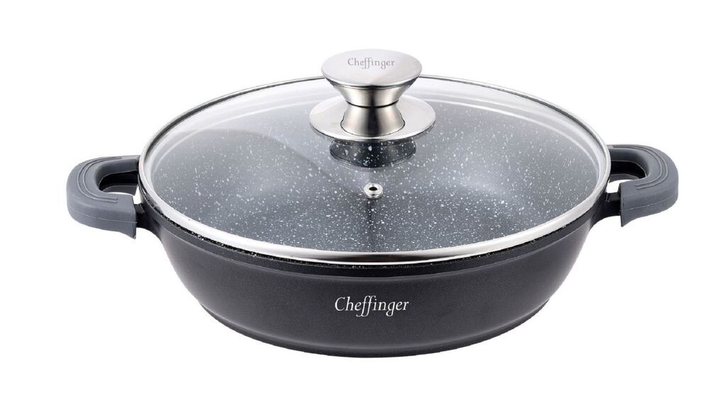 

Кастрюля Cheffinger, сервировочная кастрюля, сотейник, индукционная кастрюля из литого алюминия диаметром 36 см Scheffinger