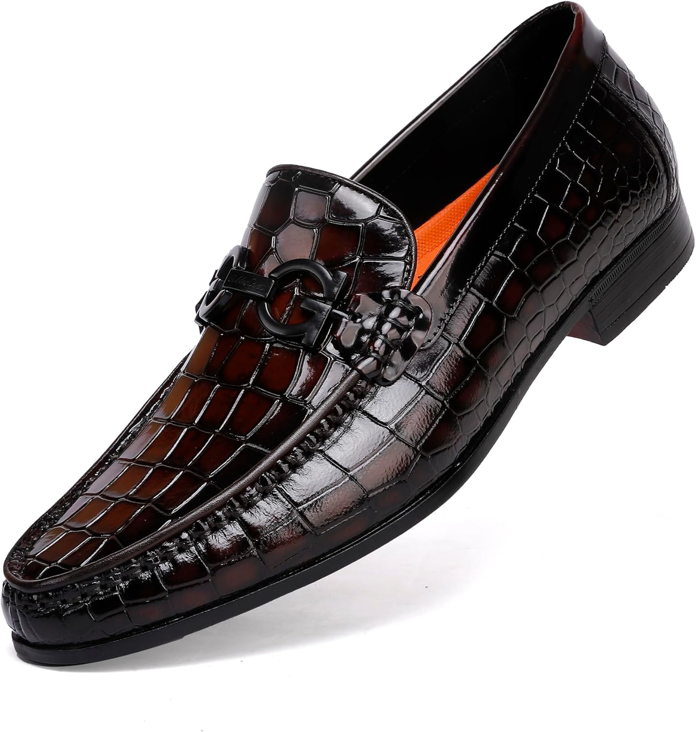 

Мужские туфли-лоферы с принтом «Аллигатор» GOLDEN COXES FAMILY, Coffee